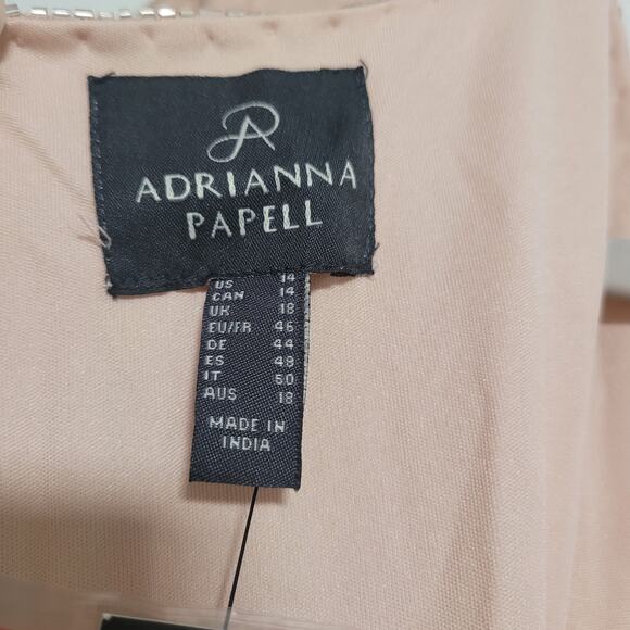 NWT Arianna Papell Beaded Blouson Champagne Gown Dress Size 14 - Picture 6 of 7